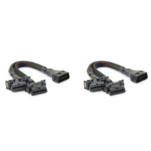 2X 2 IN 1 OBD2 Extension Cable OBDII Male to 2 Female Splitter Car Computer Connection Conversion Plug Socket 30CM