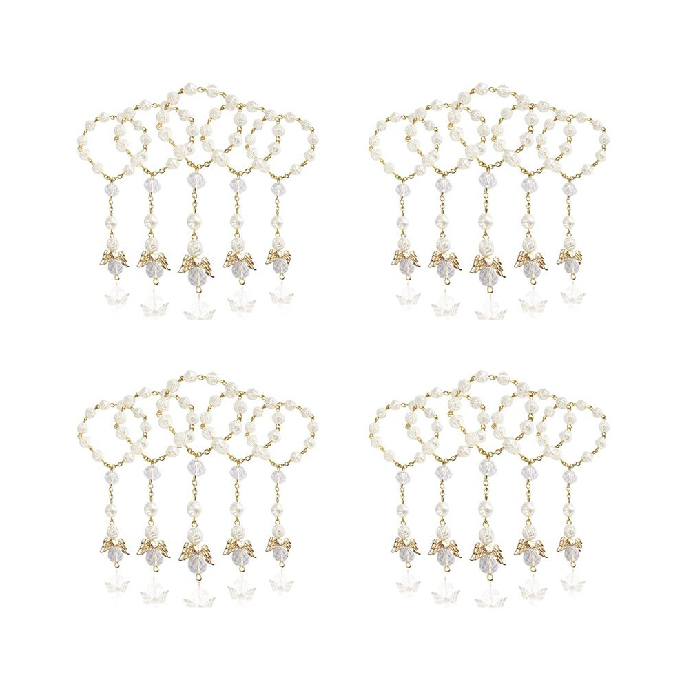 120 PCS Baptism Rosary Acrylic Rosary Beads  Rosaries Angel for the First Communion Baptism Party Favors