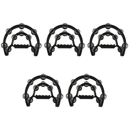 5X Compact Double Half Moon Music Tamburello Percussioni Tamborine Drum Durable 1