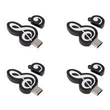 4X USB 2.0 Stick Cute Cartoon Memory Stick Music Notes Symbol USB 2.0 Memory External USB Flash Drive Memory Stick 16GB