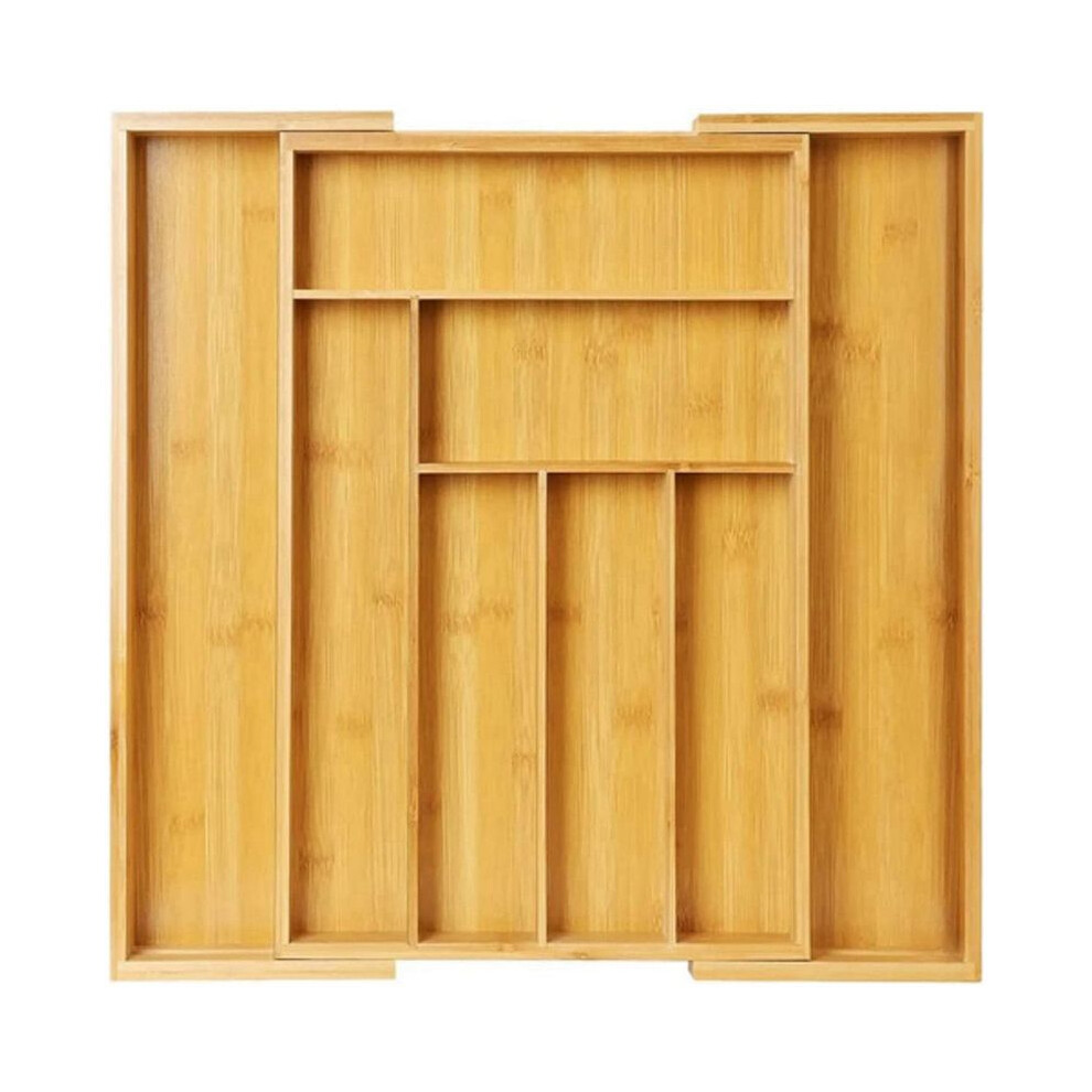 Tauoh Bamboo Expandable Drawer Organizer, Silverware Organizer For Kitchen, Silverware, Cutlery And Makeup Drawers.