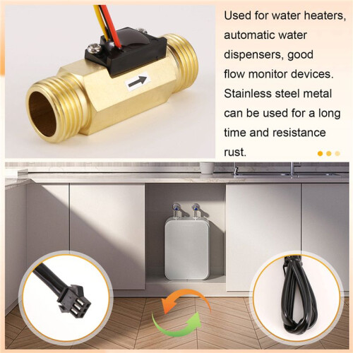 1/2PT Water Flow Sensor  Control Meter Flowmeter 1.5-30L/min 1