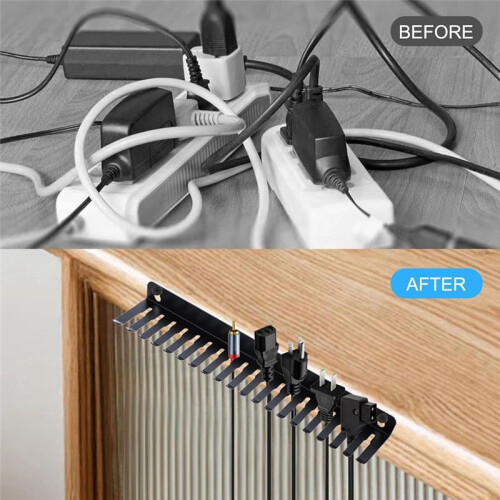 2 Pieces Wall Mountable Cable Hangers, Cable Rack with 19 Cable Slots, Music Cable Organizer, Hanging Cable Organizer 2