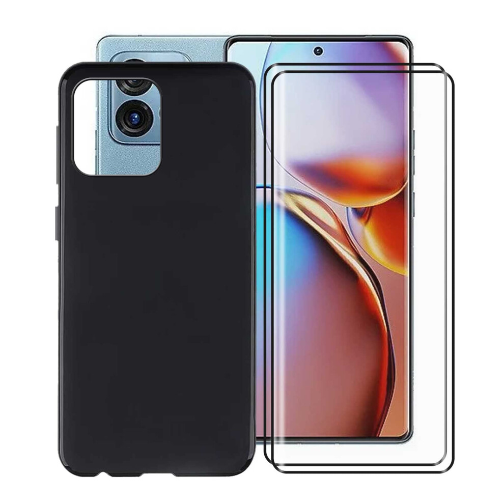 Case For Motorola Moto X40 6.7 Inch Shockproof Slim Antifingerprint Tpu With 2Pack Screen Protector Black 9455672028837