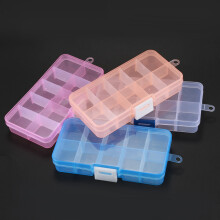 Pack of 8Pcs Plastic Jewelry Box Organizer Storage Container with Adjustable Dividers 15 Grids