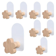 Ganci Sagomati da 8 Pezzi, Ganci Decorativi per La Camera Dei Bambini, Ganci Appendiabiti In Legno, Gancio da Parete con Adesivo per Appendere I