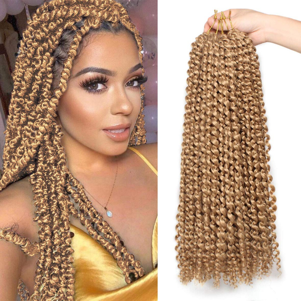 Unisex 18 Inch Passion Twist Hair Water Wave Crochet Braids For Butterfly Locs Goddess Style 27#
