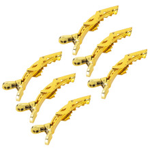 6pcs Plastic Resin Electroplating Hair Clips for Salon & Home Use