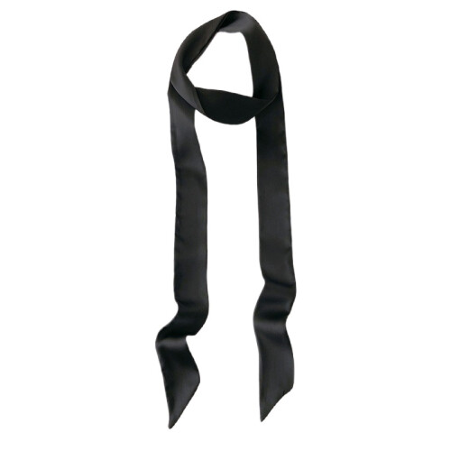Eșarfă elegantă subțire din mătase 100% - accesoriu versatil Black