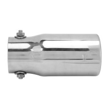 Edelstahl-Auspuffendrohr 62 mm Anschluss 76 mm Auslass Universell für Autos