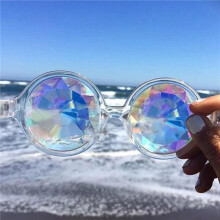 2X Kaleidoscope Glasses Rave Festival Party Sunglasses Diffracted Lens-Transparent