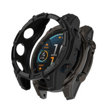 AMOLED Case with Screen Protector Shockproof TPU Bumper Lightweight Black for Garmin Fenix 8 47mm