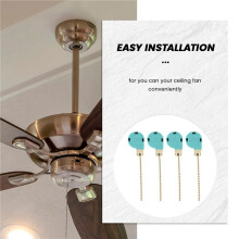 4Pcs Ceiling Fan Zing Ear ZE-268S6, 3 Speed 4 Wire Speed Control Pull Chain Cord Appliances Parts (Gold)