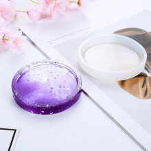 12 Pack  DIY Round Coaster Silicone Mold, Diameter 3.94Inch/10cm, Molds for Casting with Resin, Cement