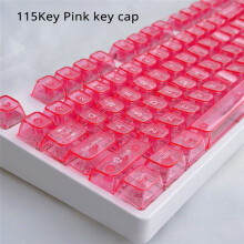 Ensemble de Touches Transparentes Jelly 115 Touches Personnalisées Roses pour Clavier Mécanique Artisanal MX Point Keycap