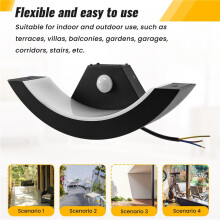 Buitenwandlamp met Bewegingssensor, Waterdichte Wandlamp voor Binnen, Tuinverlichting, Straatverlichting, Gangverlichting, Trapverlichting