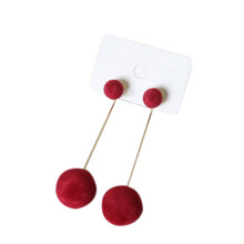 Fashion Drop Earrings For Women Korean Personality Round Long Tassel Earrings Statement Jewelry Red