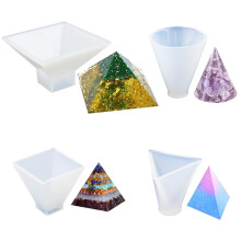 4 Pack Pyramid Silicone Molds Casting Molds, Cone Epoxy Molds, Silicone Molds For Orgone Pyramid,Home Decoration,Candle And Soap Making