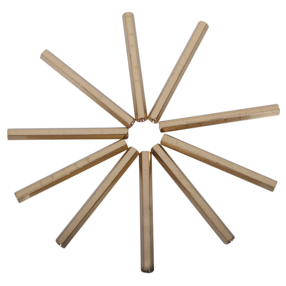 M3 X 50Mm Female/Female Thread Brass Hex Standoff Spacer 10Pcs 6031166248986