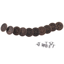 10 Pcs Tack Bouton de Jeans d’etoile imprime en metal Veste jeans en denim Bronze