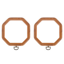 2 Packs Stickrahmen Kreuzstich Stickerei Octagon Set Für Handlicher Kunst Handwerk Nähender Foto Rahmen - Nachgeahmte Holz
