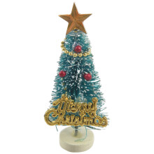 1: 12 Dollhouse Miniature Christmas Tree "Merry Christmas" Letters Board Wooden Stand Decoration