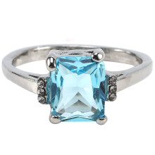 10 Anneaux de Cristal Bleu Clair Pour Les Femmes Saphir Bijoux Pierres Précieuses Européenne Et Américaine Style