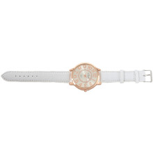 -23 Unisex Numerals Rhinestone Faux Leather Wrist Watch White