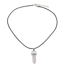 Classic Art Natural Quartz Healing Point Chakra Reiki Pendant Rope Necklace