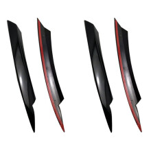4x for B7 2010-2015 Car Headlight Eyelids Eyebrows ABS Headlight Lamp Sticker Cover Trim Accessories - Black