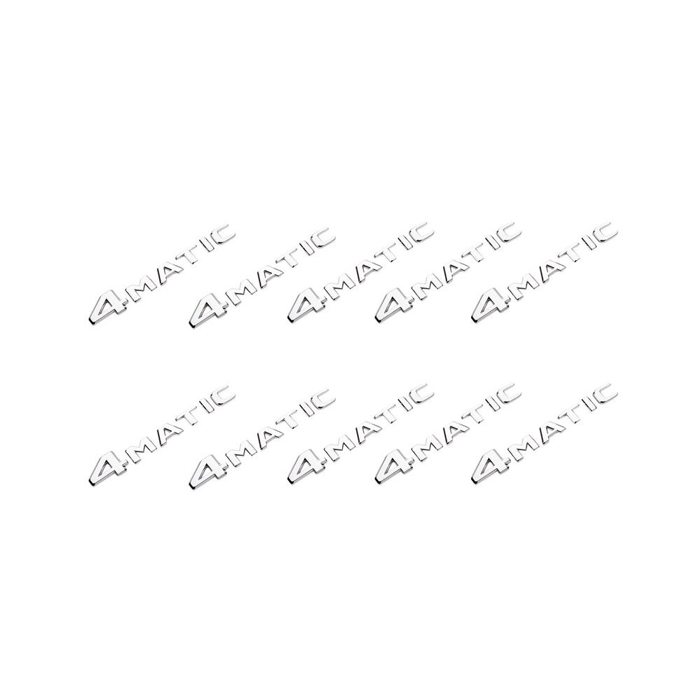 10X 4Matic Auto Trunk Door Bumper Badge Decal Emblem Adhesive Tape Sticker Replacement For - Silver 4712185732213