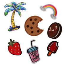 7 Pcs 4 Styles Embroidery Sew Iron Patch Badge DIY Bag Clothes Polyester Applique