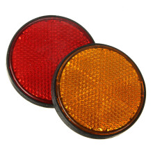 2pcs 2inch Round Red and Orange Reflectors Universal For Motorcycle ATV Bike Dirt Bike