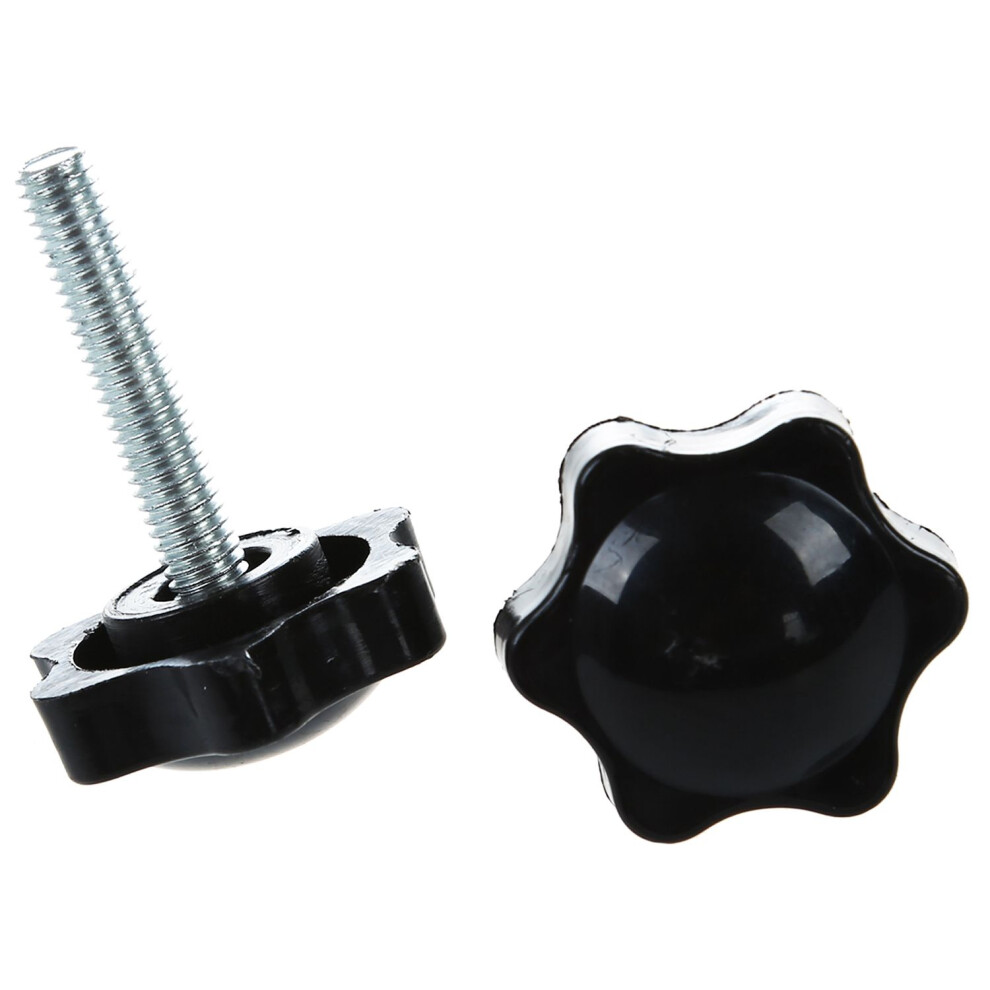 2 Pcs M6 X 30Mm Male Thread 32Mm Star Clamping Knob Black 4713332012110