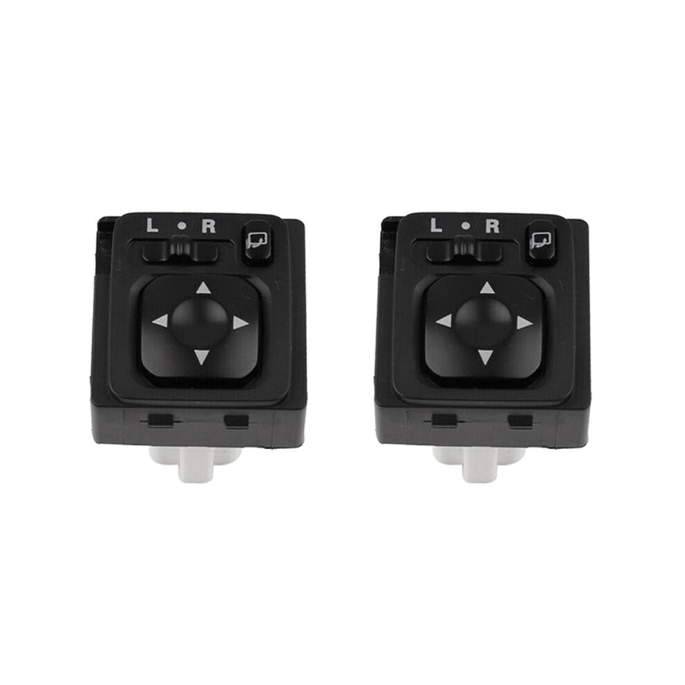 2X Mr951187 Car Rearview Mirror Sontrol Knob Button With Folding For Pajero Montero Black 4713099739510