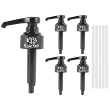 Paquete de 5 Dispensador de Café con Bomba de Jarabe Dispensador de LíQuido Negro para Saborizantes de Conos de Nieve de Jarabe y MáS, 10 Ml