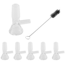 14mm Bowl - Clear Glass Funnel, 6 Pcs Scientific Small Glass Funnel with Cleaning Brush