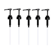 5 Stks Koffie Vloeistof Dispenser Siroop Pomp Keuken Accessoires voor Siroop Sap Fles Zeep Dispensers Pomp Zwart