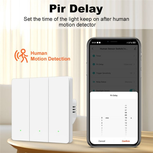 Upgrade Tuya Zigbee Millimeter Wave Human Body Induction  Wall  Single Fire  Magnetic Hold EU Push 2