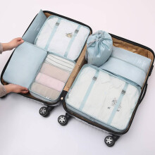 Travel Luggage Organizer Set 7Piece Packing Cubes for Travel Twill Storage Bags Color