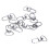 10pcs Mousquetons Pivotants de Couleur d'Argent 18mm x 33mm 1