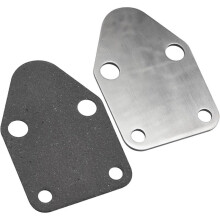 SBC Chrome Fuel Pump Block Off Plate with Gasket for 283 327 350 383 400 SB Chevy Engine