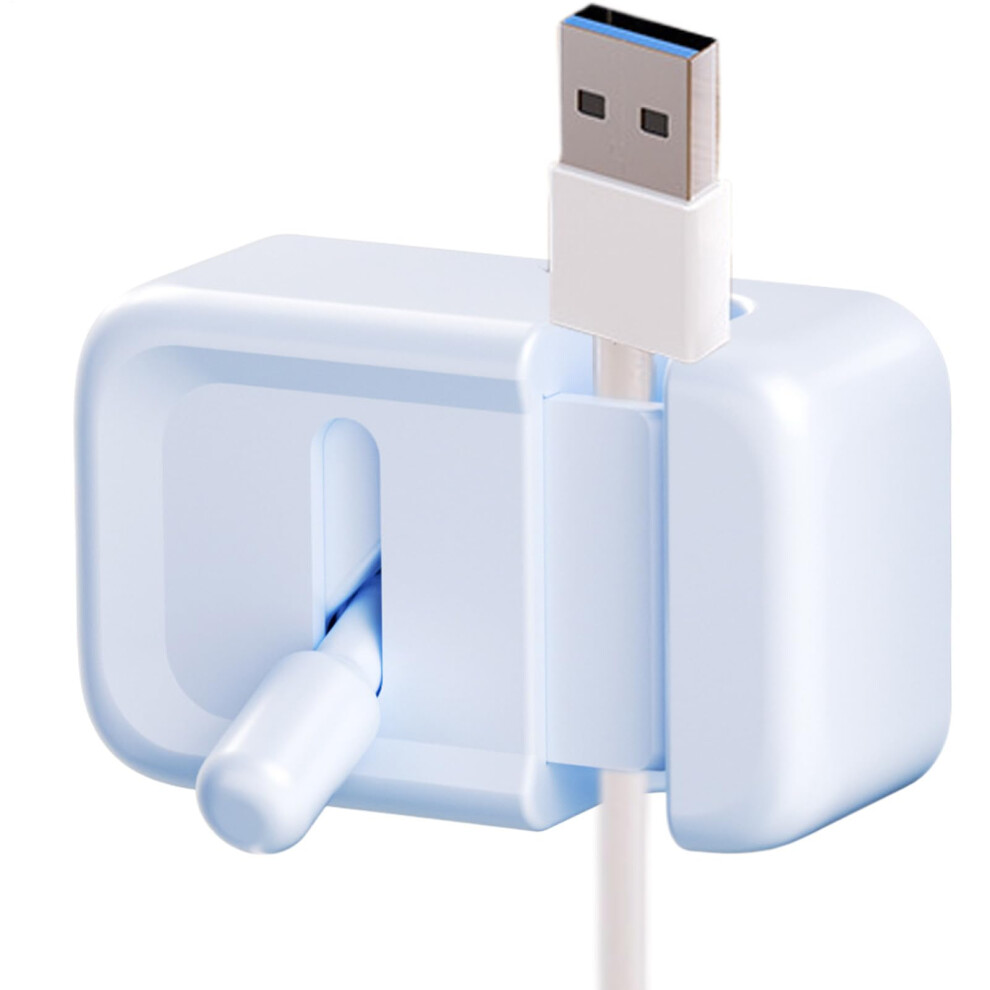 Cable Organizer With Adhesive Cord Management Clips For Desk And Car Charging Wires Blue 9455672030458