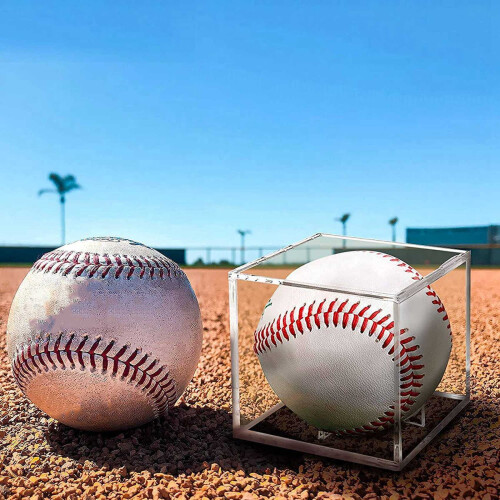 8Pcs Baseball Display Case,UV Protected Dustproof Acrylic Display Boxes,Clear Display Case for Baseball Memorabilia