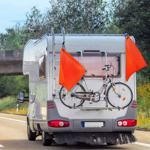 8 Pièces 18X18 Pouces Drapeaux de Sécurité en Maille D'Avertissement Orange Drapeau de Sécurité à L'Élastique 2