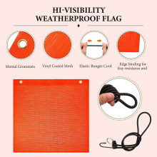 8Pcs 18X18 Inch Mesh Safety Flags Orange Warning Flag Bungee Safety Flag Good Visibility  Flag with Grommets