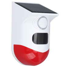 Solar Motion Sensor Alarm with Light and Sound, IP67 Waterproof, Wide Angle Detection for Outdoor Use