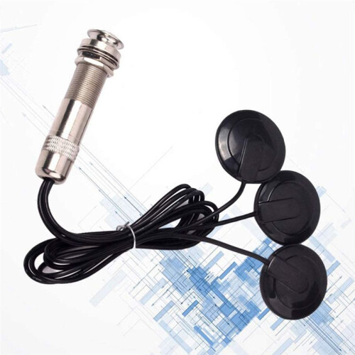 3X Microphone Guitare Microphone Piezo Contact Microphone 3 Micros Transducteur Système de Prise (Noir) 2