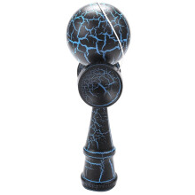 5X Holz Spielzeug Aussen Sports Kendama Spielzeug Kinder und Erwachsene Aussen Sportarten Riss Buchen Holz Buntes Design Schwarz und Blau