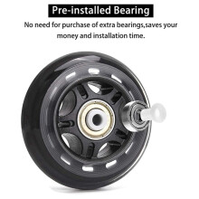 40 Pack Inline Skate Wheels, Indoor/Outdoor Roller Skate Wheels, Replacement Wheels with Bearing 64mm